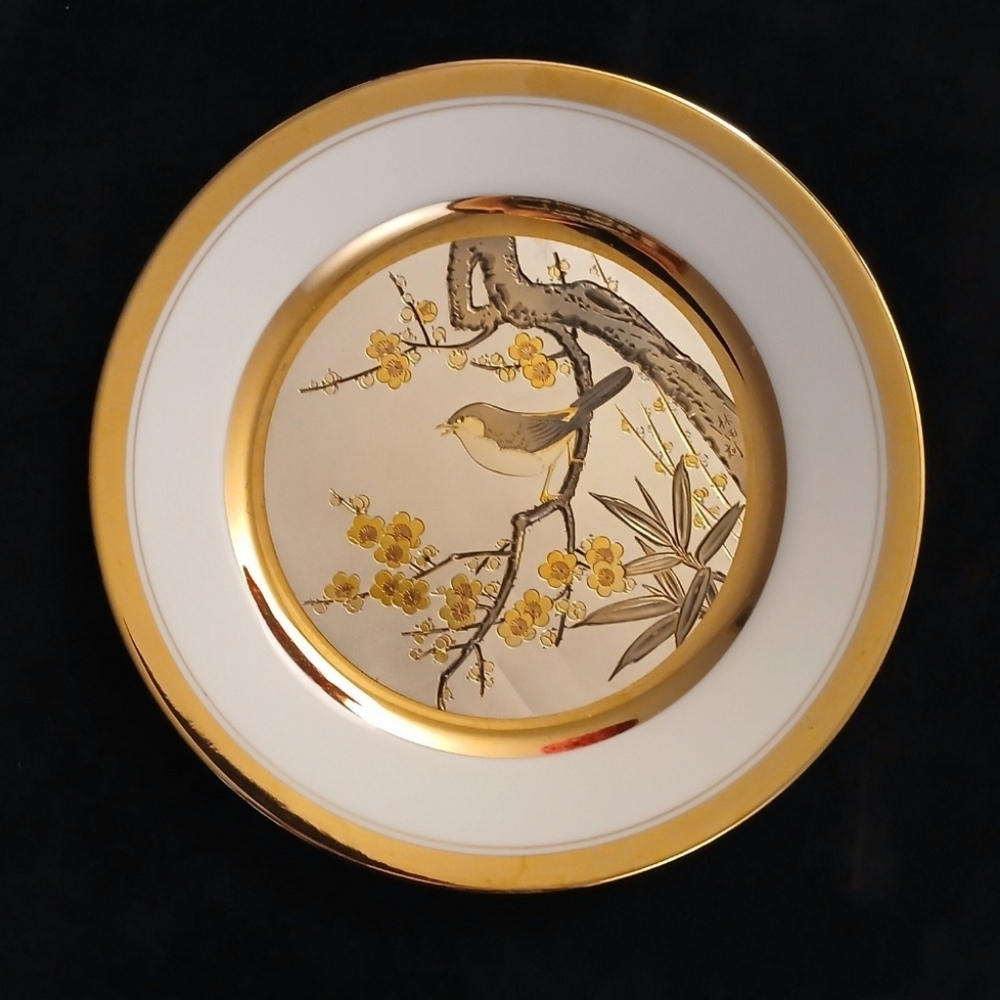 8.5" Chokin Art Collector's Plate-Songbird
